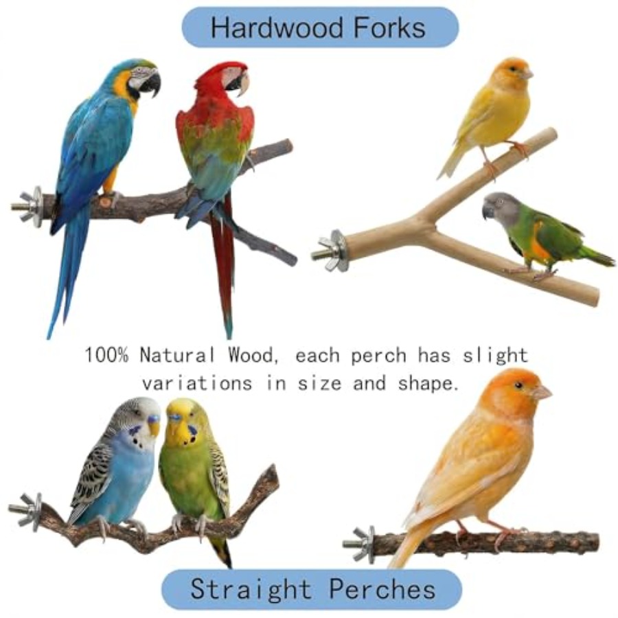 8PCS natural wood bird perches - Health & Wellness Nurse Coach review and price