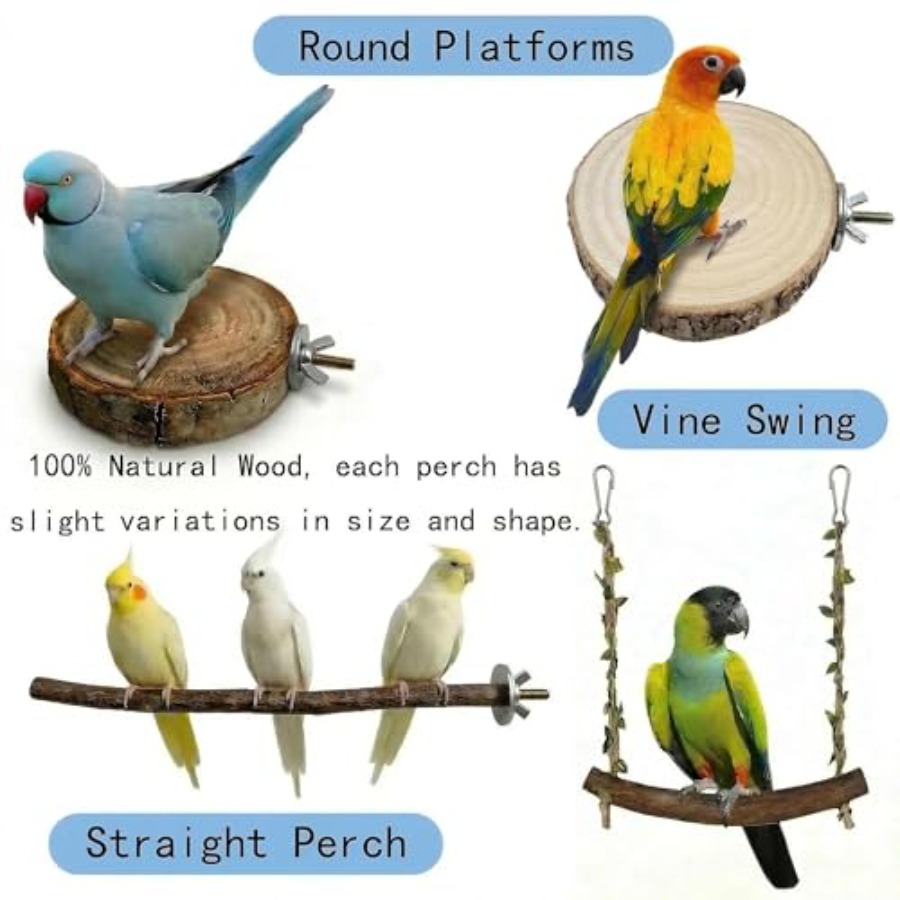 8PCS natural wood bird perches - Health & Wellness Nurse Coach review and price